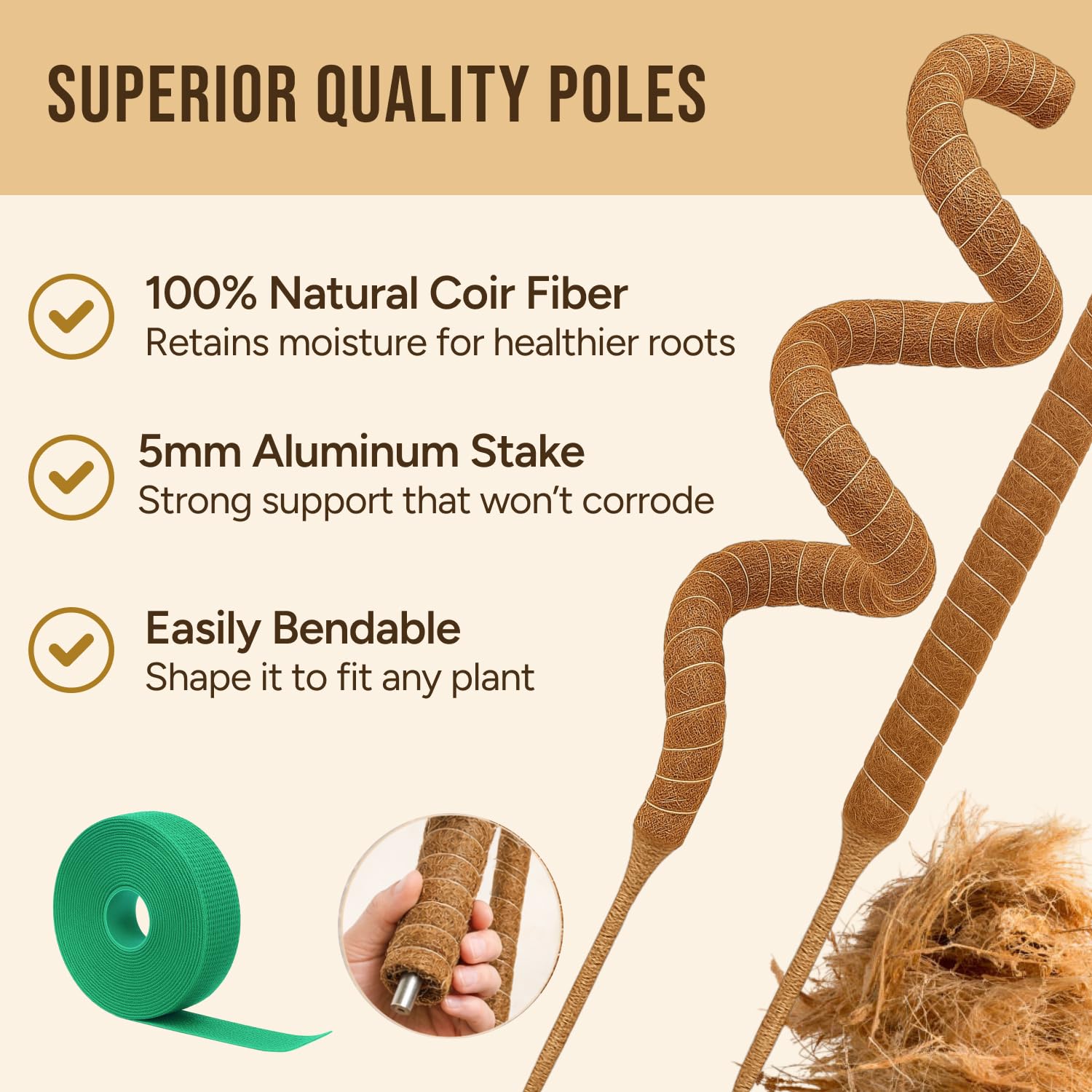 Craft911 Moss Pole - Monstera Support -2
