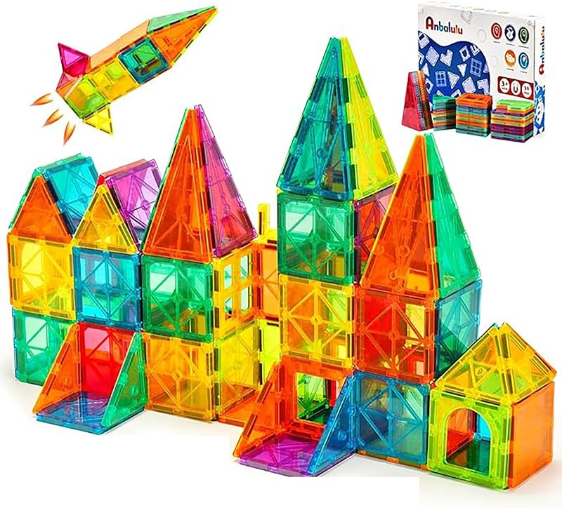 Magnetic Building Tiles,Magnetic Toys for Boys and Girls | Magnetic Assembly Set, Magnetic Building Blocks, 3D Stereo STEM Stacking Toys