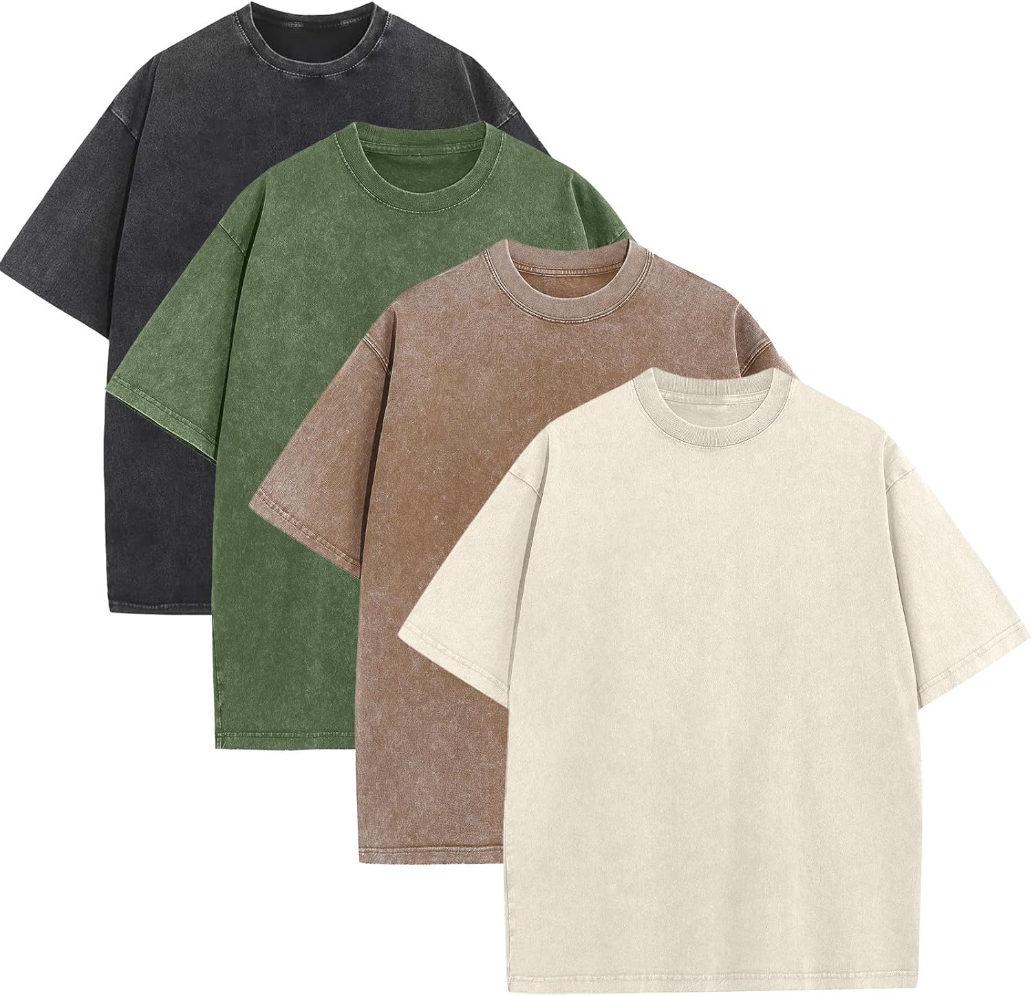 KEEPSHOWING Mens Oversized T Shirts Acid Wash Loose Fit Vintage Washed Tee Shirt Short Sleeve Streetwear Casual T-Shirts