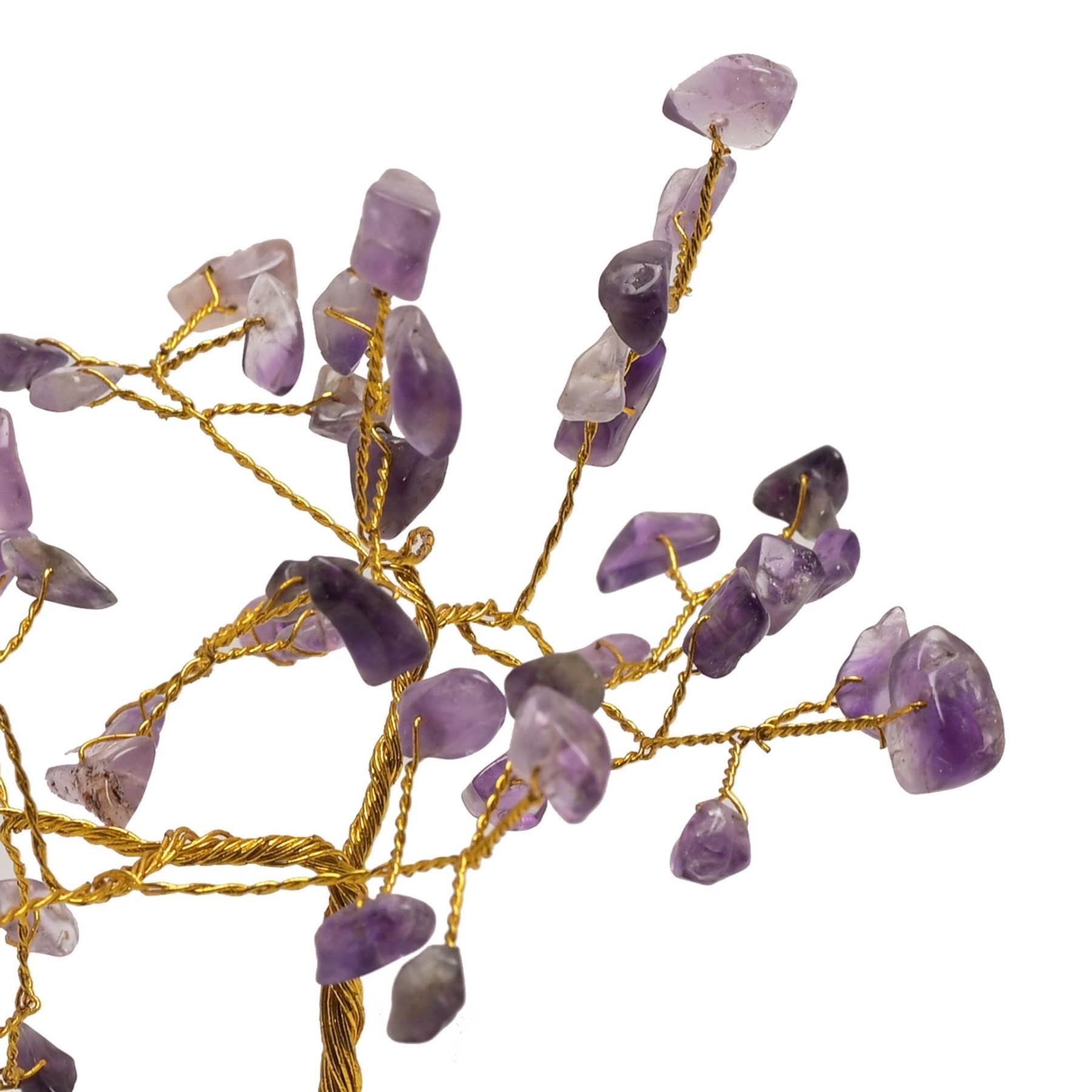 Sophia Serenity, Gemstone Tree, Geninue Purple Amethyst on White Quartz Base Decorative Ornament - Image 2