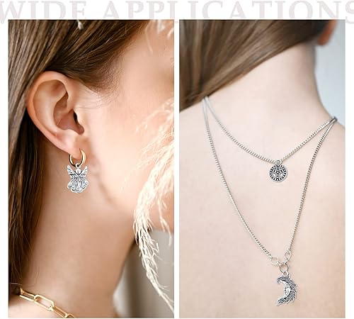 Miniatura 7 de JIALEEY 200 piezas al por mayor de lotes a granel para hacer joyas, dijes mezclados de metal tibetano de plata tibetana, dijes para bricolaje para