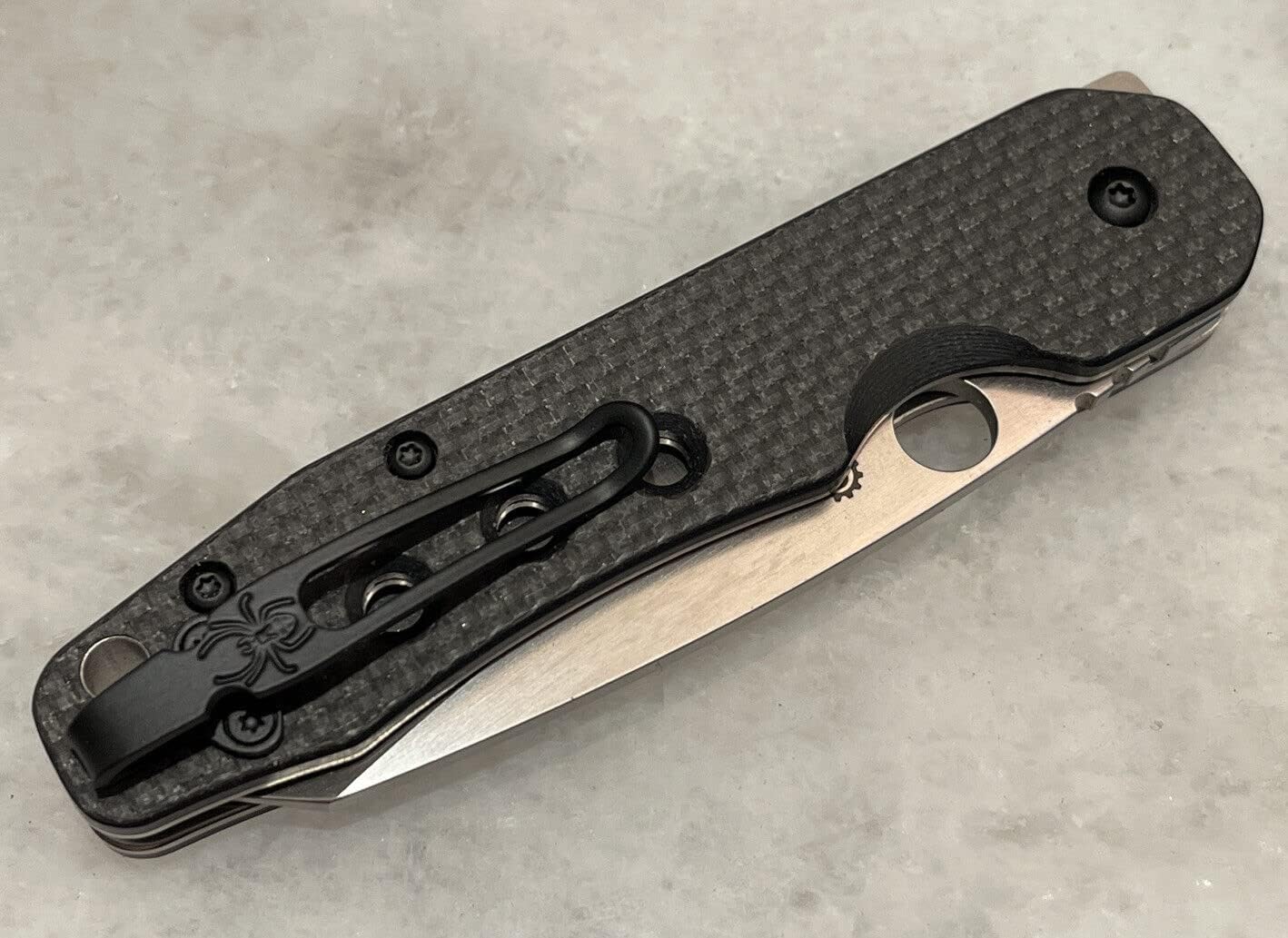 Black Titanium Deep Carry Pocket Clip with Stainless Screws Set For Spyderco Smock Knife