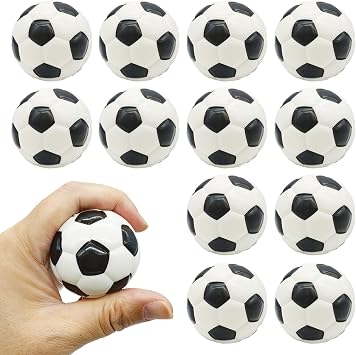 12 Pack Mini Soccer Stress Balls 2 Inch Small Sports Balls Soft Foam Soccer Squeeze Balls for Party Decor, Favors, Gifts,School Rewards, Anxiety Relief Hand Exercise