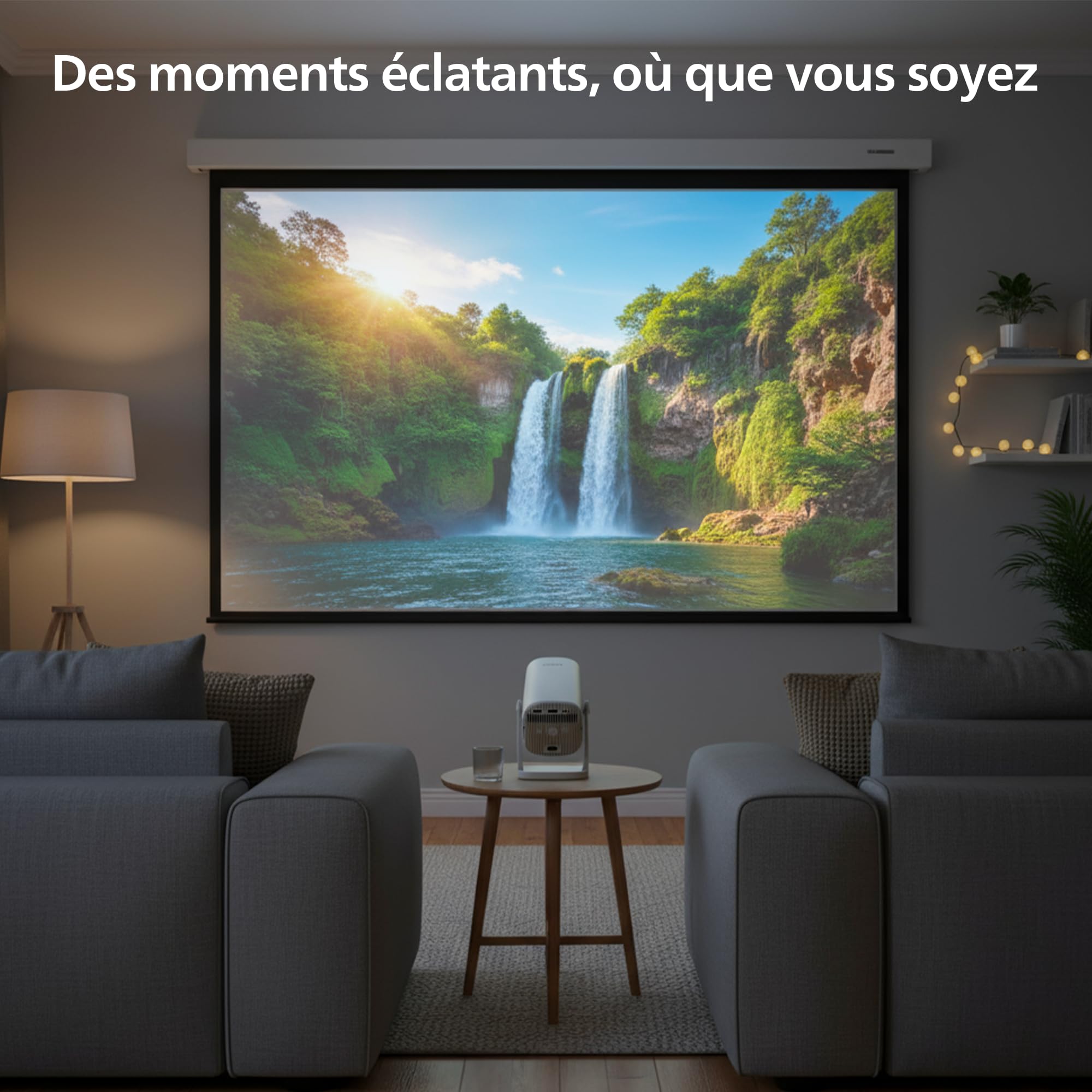 Philips, Neopix 244, Vidéoprojecteur Home cinéma, Full HD 1920 x 1080p, 250 Lumens Ainsi, Source Lumineuse LED, Son Stéréo 2x3 Watts, Gris