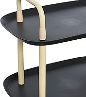 Vista 34 de Main + Mesa Carrito moderno de plástico y metal de 3 niveles, blanco y marrón