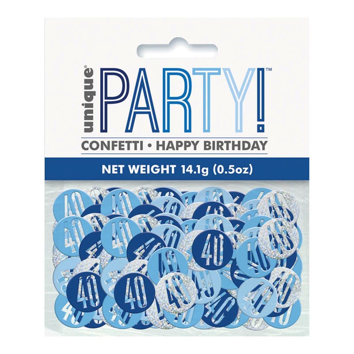 Unique Party 83840 - Glitz Blue & Silver 40th Birthday Confetti