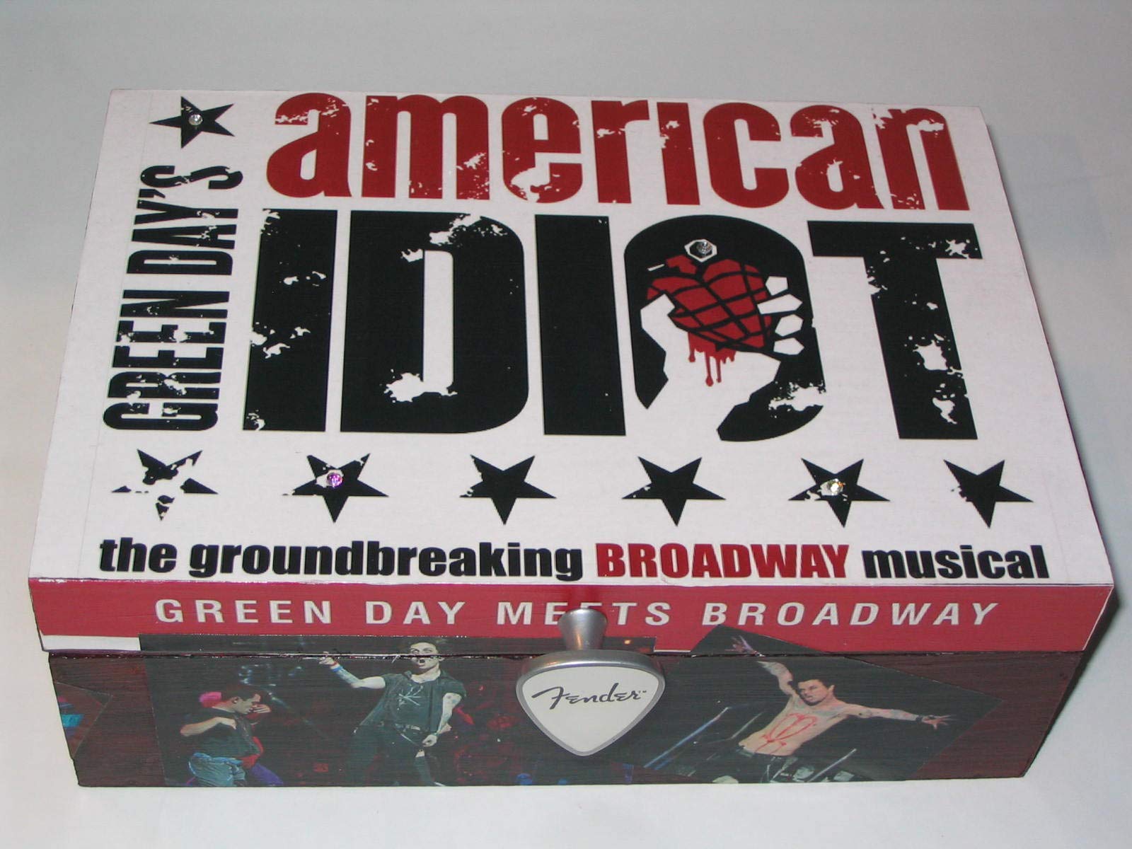 American Idiot The Musical Broadway Decoupage Wooden Storage Jewelry Box - Green Day