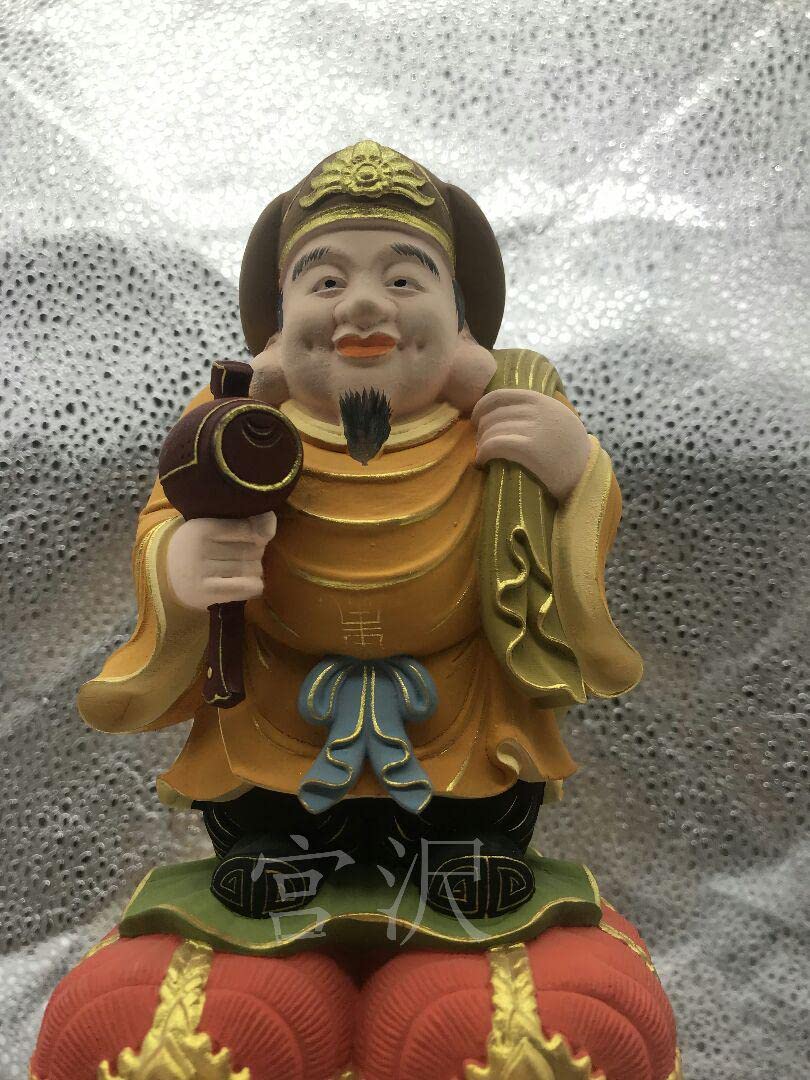 Amazon.co.jp: 大黒天 切金 木彫仏像 招財開運 彩繪 供養品 仏教工芸品 