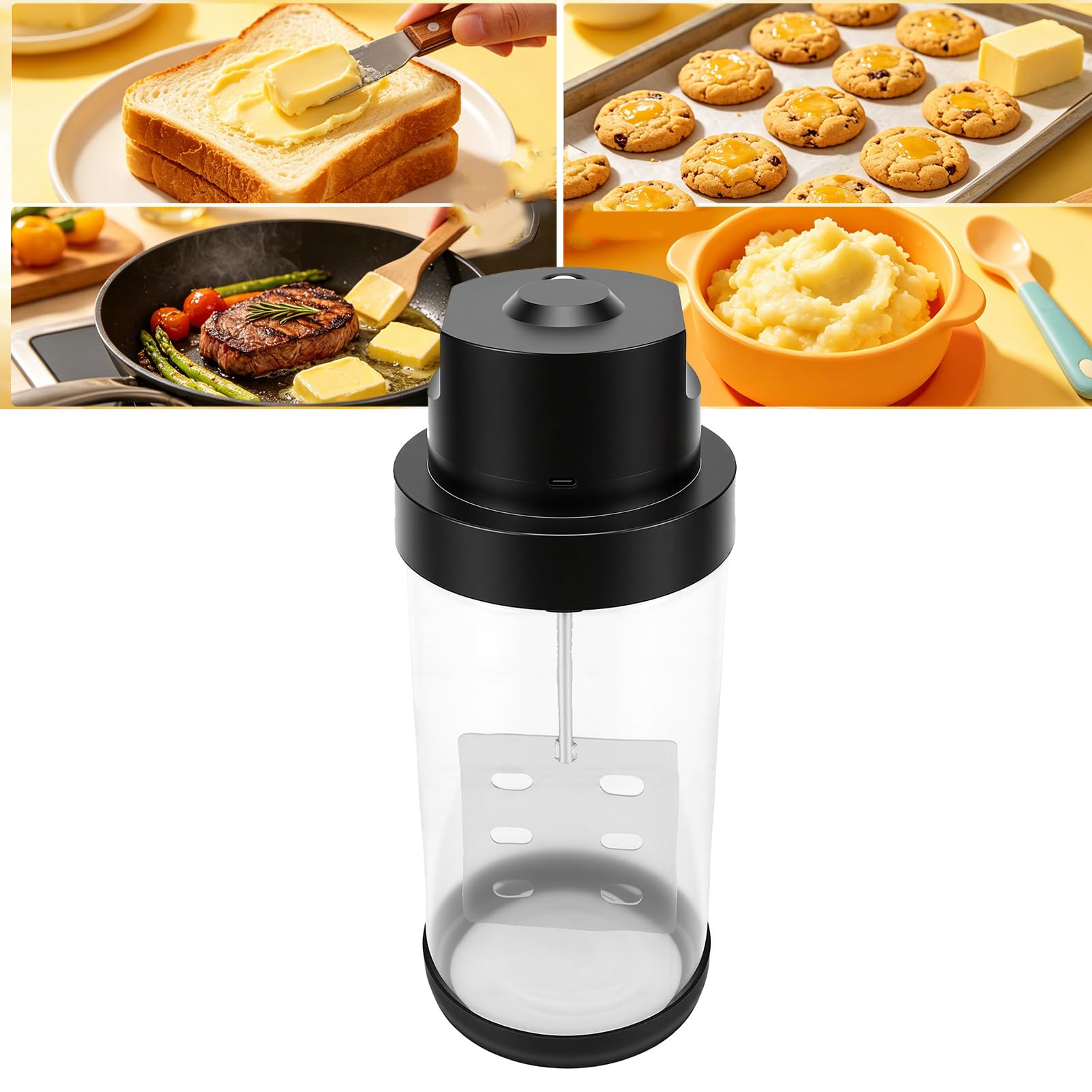 Luocute Batidora de Mantequilla Eléctrica con Paleta de Acero Inoxidable