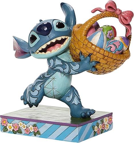 Miniatura 4 de Enesco Disney Traditions by Jim Shore - Figura de Lilo y Stitch Running con cesta de Pascua, 5.75 pulgadas, multicolor