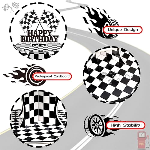 Miniatura 6 de Paquete de 2 soportes para cupcakes de autos de carreras, suministros de fiesta de cumpleaños, dos decoraciones rápidas de autos para camiones,