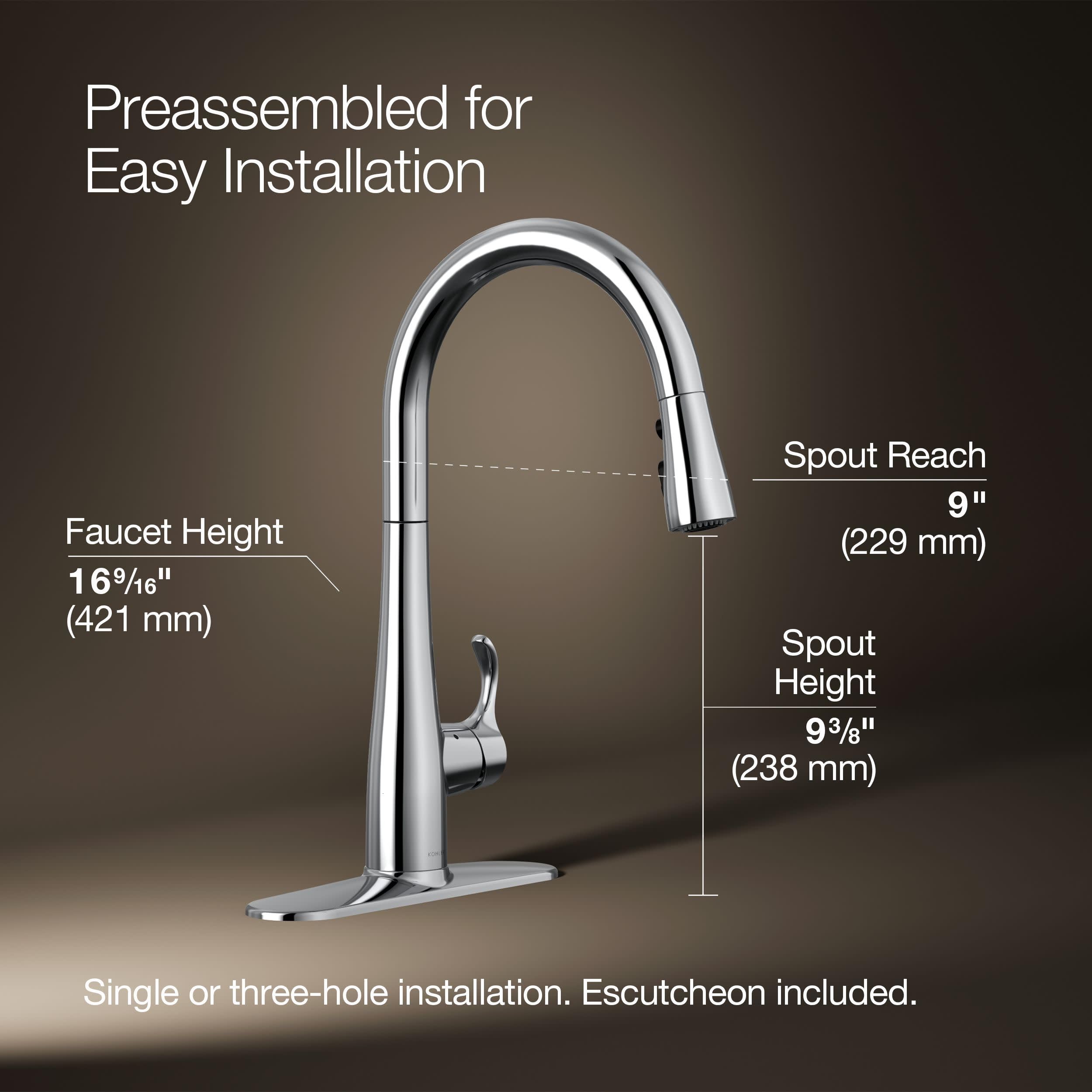 Grifo Para Lavabo KOHLER Sin Contacto, Modelo Esculpido K-13461-CP, Monomando, Plateado Y De Latón