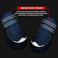 Vista 4 de QUMY - Juego de 4 botas para perros grandes, zapatos medianos para perros y protectores de patas para pavimento caliente, protección contra el calor
