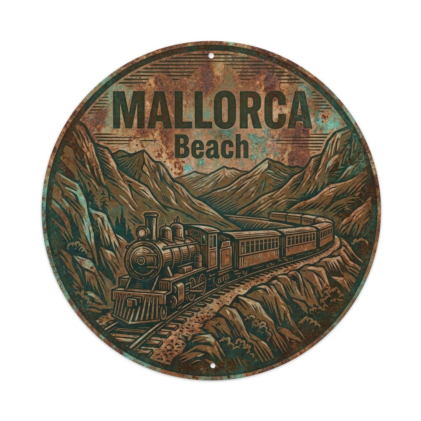 Vintage Travel Mallorca Spain Destination Metal Tin Sign