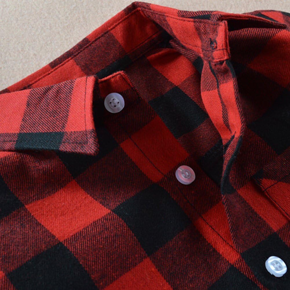 Kid Girl Boy Long Sleeve Button Down Plaid Flannel Shirt - Image 5