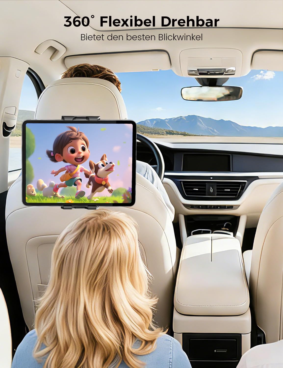 OHLPRO Tablet Halterung Auto Kopfstütze [Kugelgelagerte Arm+Metall Faltklemme] Universelle KFZ Tablethalterungen Reise Zubehör Kinder Kompatibel mit Alle 5-13 Zoll iPad Handys Switch Sumsung