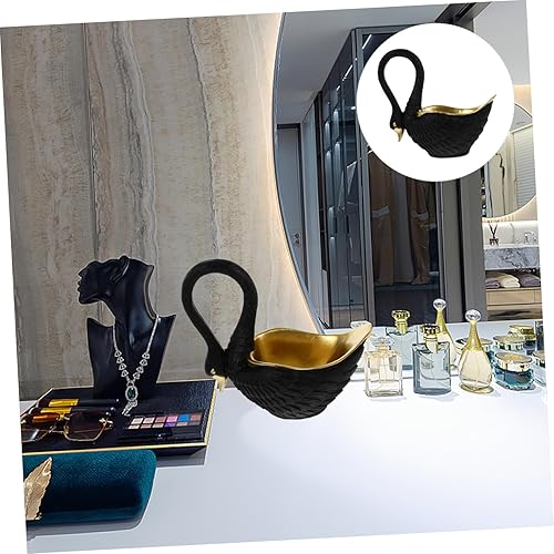 Miniatura 2 de Cabilock Decoración de almacenamiento de cisne, estatua decorativa de cisne, cuenco decorativo para servir alimentos, modelo cisne, estatuilla de
