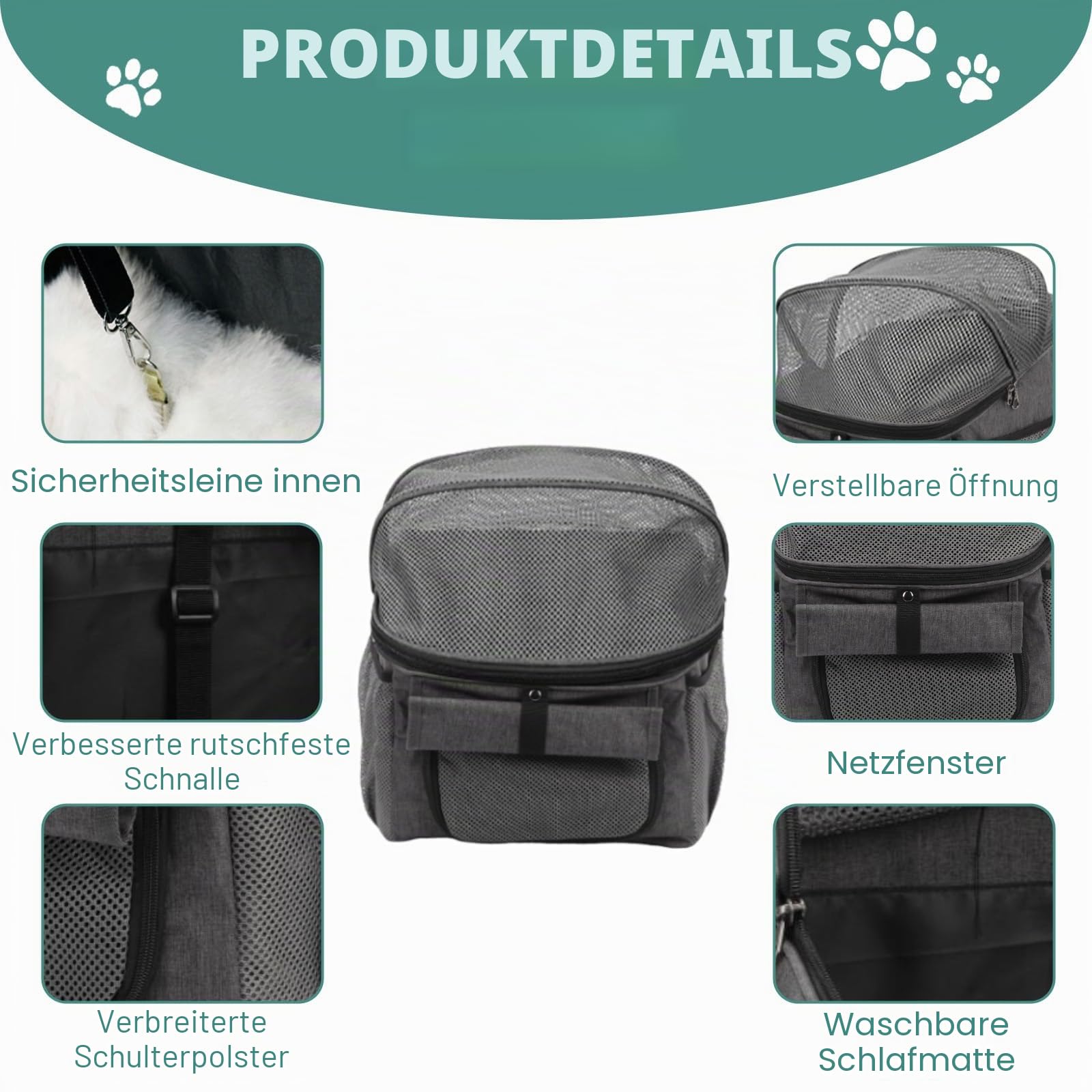 BigKing Fahrradtasche für Haustiere, Fahrradkorb vorne für Hunde, Faltbarer Fahrradkorb, geeignet für Outdoor-Reiten und Camping mit Haustieren (Gewichtsbeschränkung 3 kg)