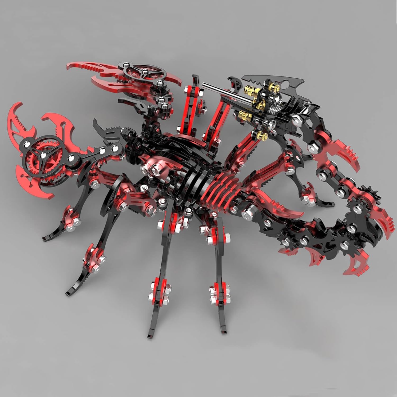 Metalkitor Scorpion 3D Metal Puzzles Kits for Adults Teens – 454 Pcs – Mechanical Assembly Models – 4 Hours to Build – Ideal for Gifts and Decorations (Red and Black)