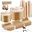 WELLIFE 600 PCS Gold Glitter Disposable Dinnerware Set for 100 Guests, Plastic Plates for Party, Including 100 Dinner Plates, 100 Salad Plates,Cups,Silverware Set for Wedding and Party Supplies