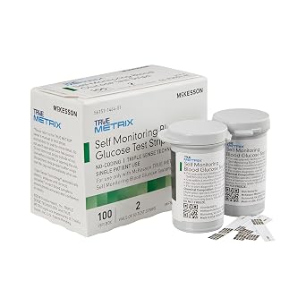 McKesson 06-R3051-41 True Metrix Self Monitoring Blood Glucose Test Strip, Box of 100