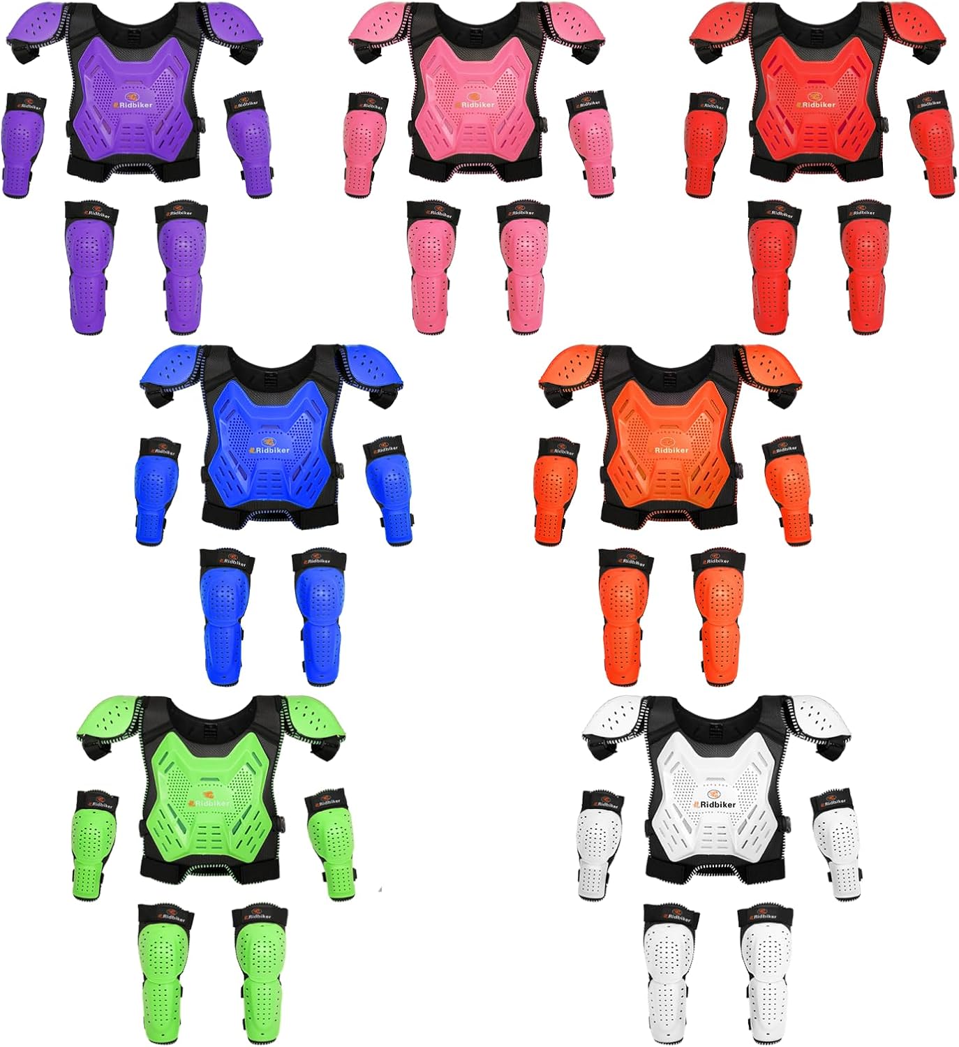 Kids Dirt Bike Chest Protector Motocross Gear, Youth Motorcycle Riding Armor Vest Suit With Knee Guards Elbow Pads for Cycling Skiing MTB ATV - Image 7