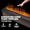 Chimenea de vapor de agua, llama ultra real, empotrada de doble agua, 70.9" | Control remoto con bloqueo para niños, temporizador, silencio de tonos, ajuste de sonido de fuego, suministro de doble agua, llama RGB de 5 colores regulable, control táctil, APP inteligente 5
