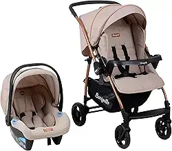 Travel System Burigotto Carrinho de Bebê RIO 22 com Bebê Conforto Materna Mon Amour
