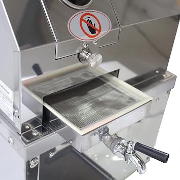 Desktop Electric Sugar Cane Press Juice Machine, 3 Rollers Stainless Steel Sugarcane Juicer Grinder Ginger Extractor, W/Openable Cover and 2 Sets Knives 110V 800W