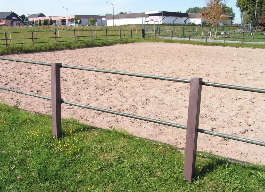 Kunststoff-Zaunpfosten, Braun, Ø 6 cm, 175 cm Länge, 6er Set für Gartenzaun