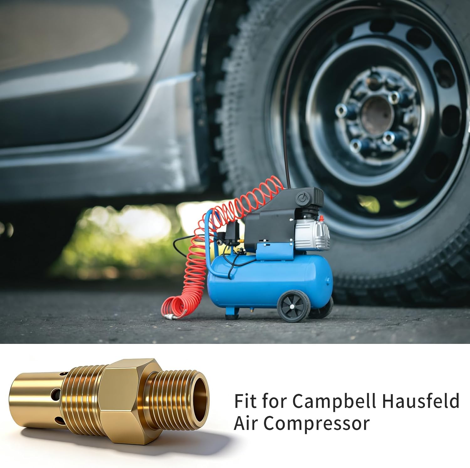 CV221513AV Air Compressor Check Valve Compatible with Campbell Hausfeld 1/2-inch NPT Male Threaded Air Tank x 3/8-inch Compressed Air Hose 1/8-inch NPT Unloader Replace One-way