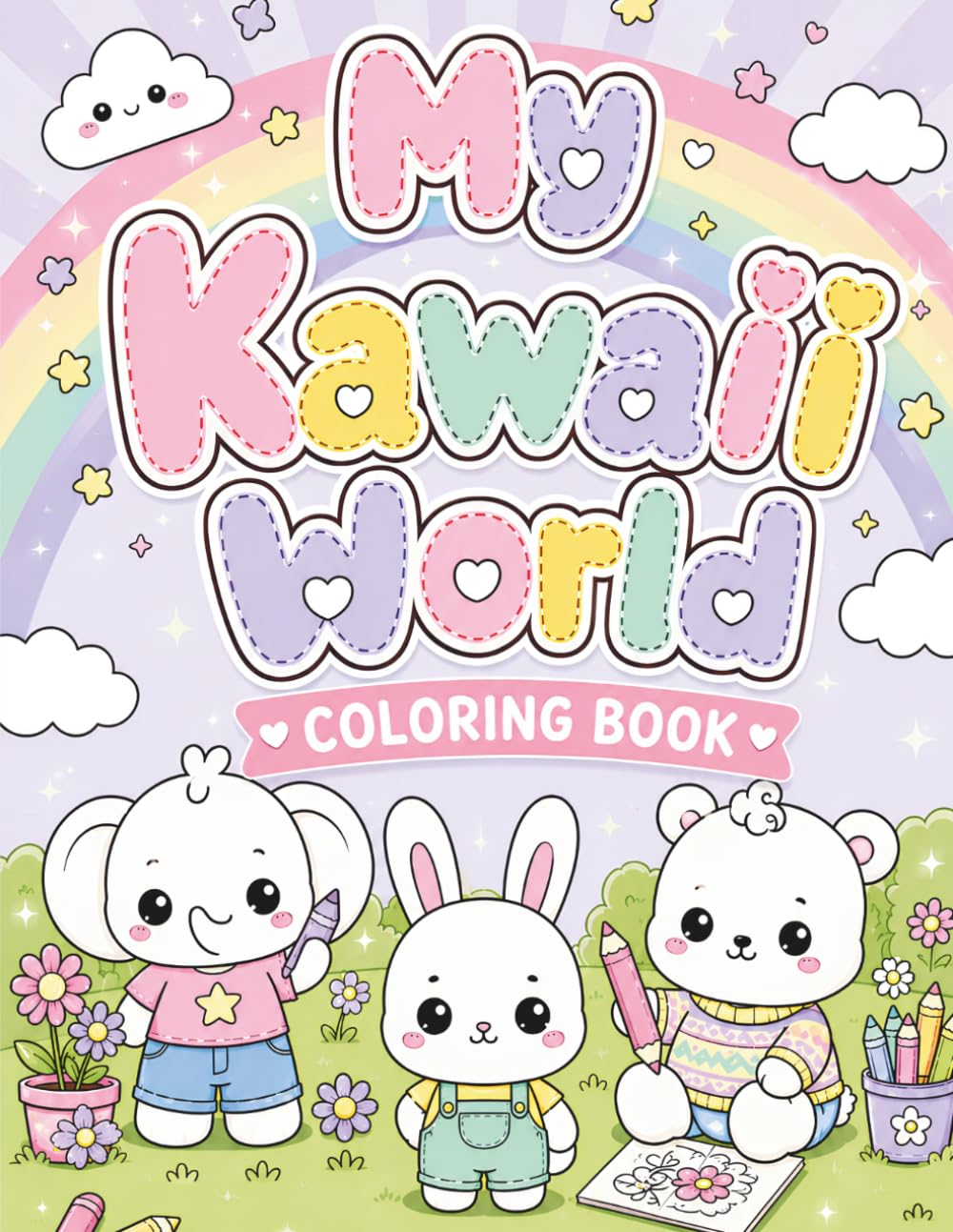 My Kawaii World: Cute Animals Coloring Book for Kids