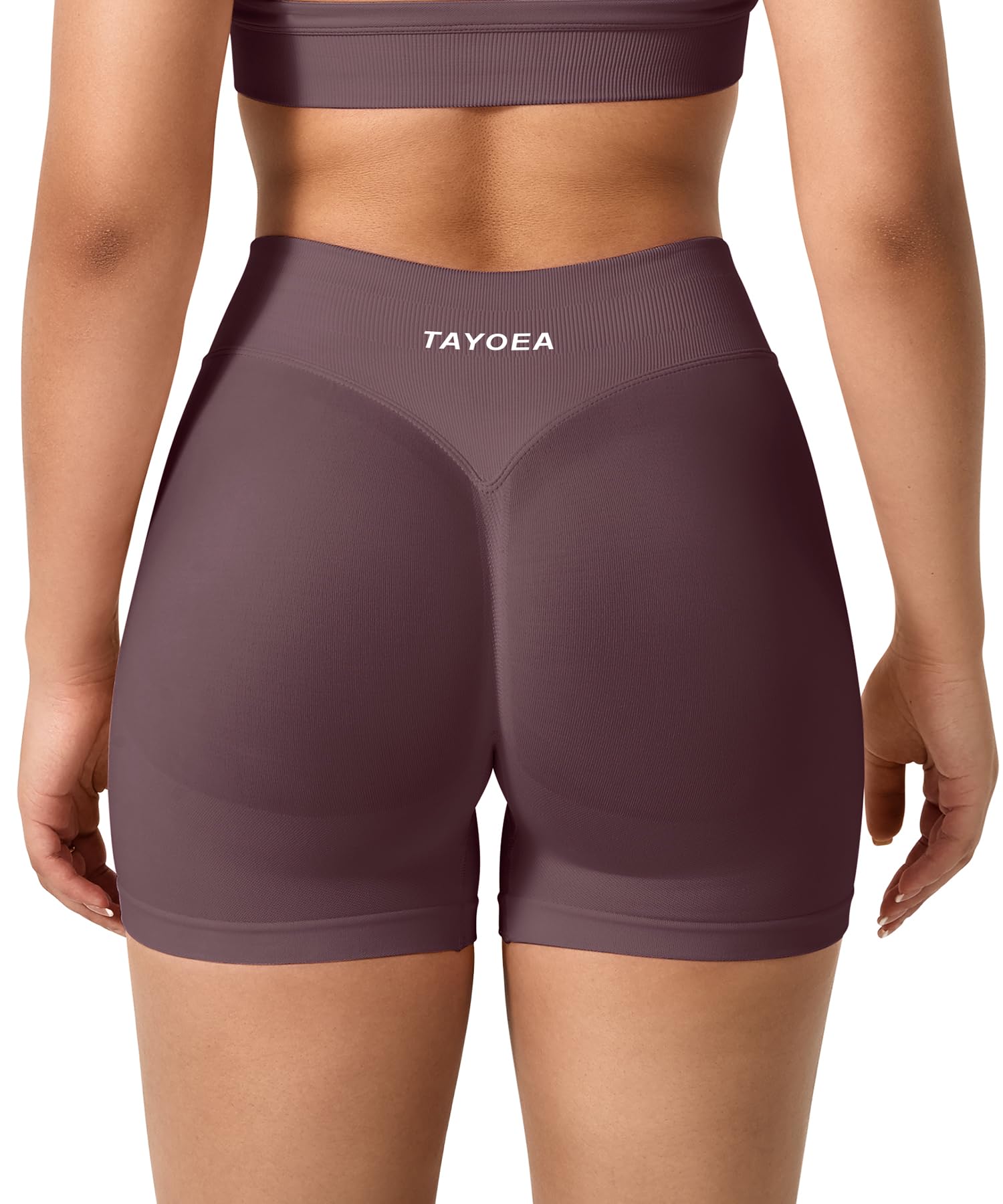 TAYOEA Pantalones Cortos Ciclismo Deportivos para Mujer Mallas Correr Cintura Alta Gimnasio Fitness Yoga Medias Push Up Booty Butt Scrunch Opaco Sin Costuras — view 6