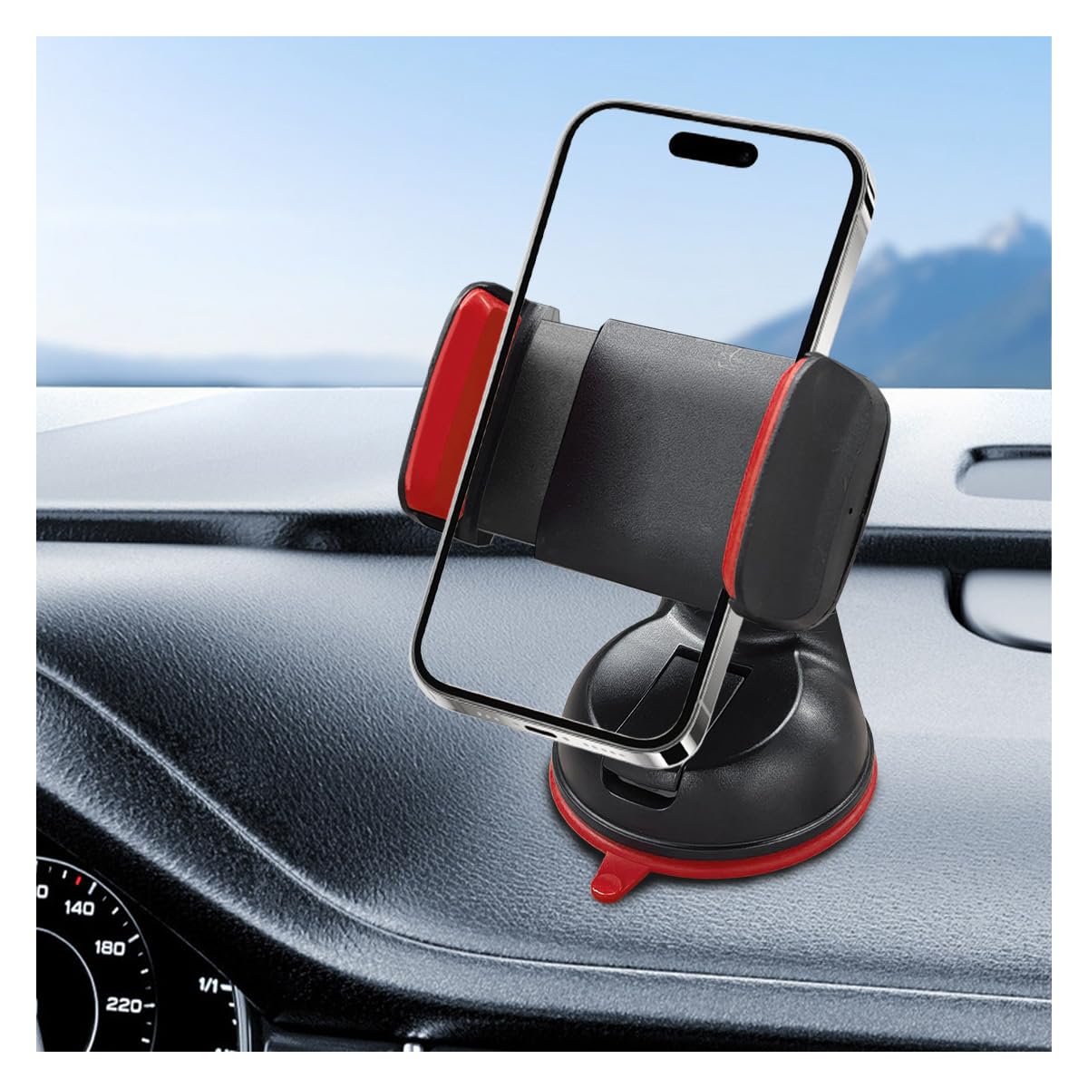 Car Cell Phone Holder 360 Adjustable Auto Phone Mount with Strong Suction Cup Dashboard Navigation Stand Bracket Vehicle