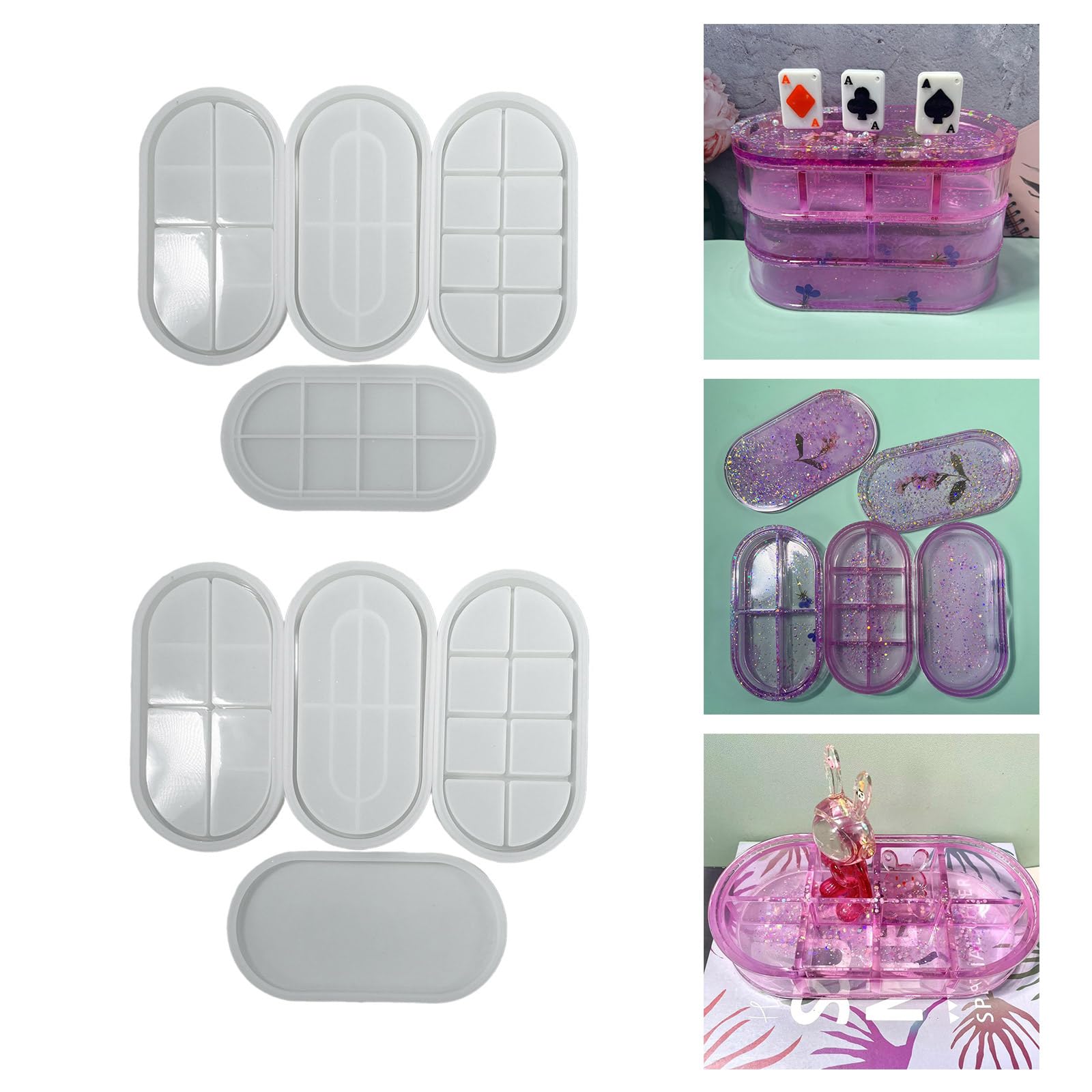 Stampo in resina epossidica a 3 strati per scatola di gioielli stampi per rossetto stampi in silicone per amanti del mestiere stampi in cristallo per resina epossidica