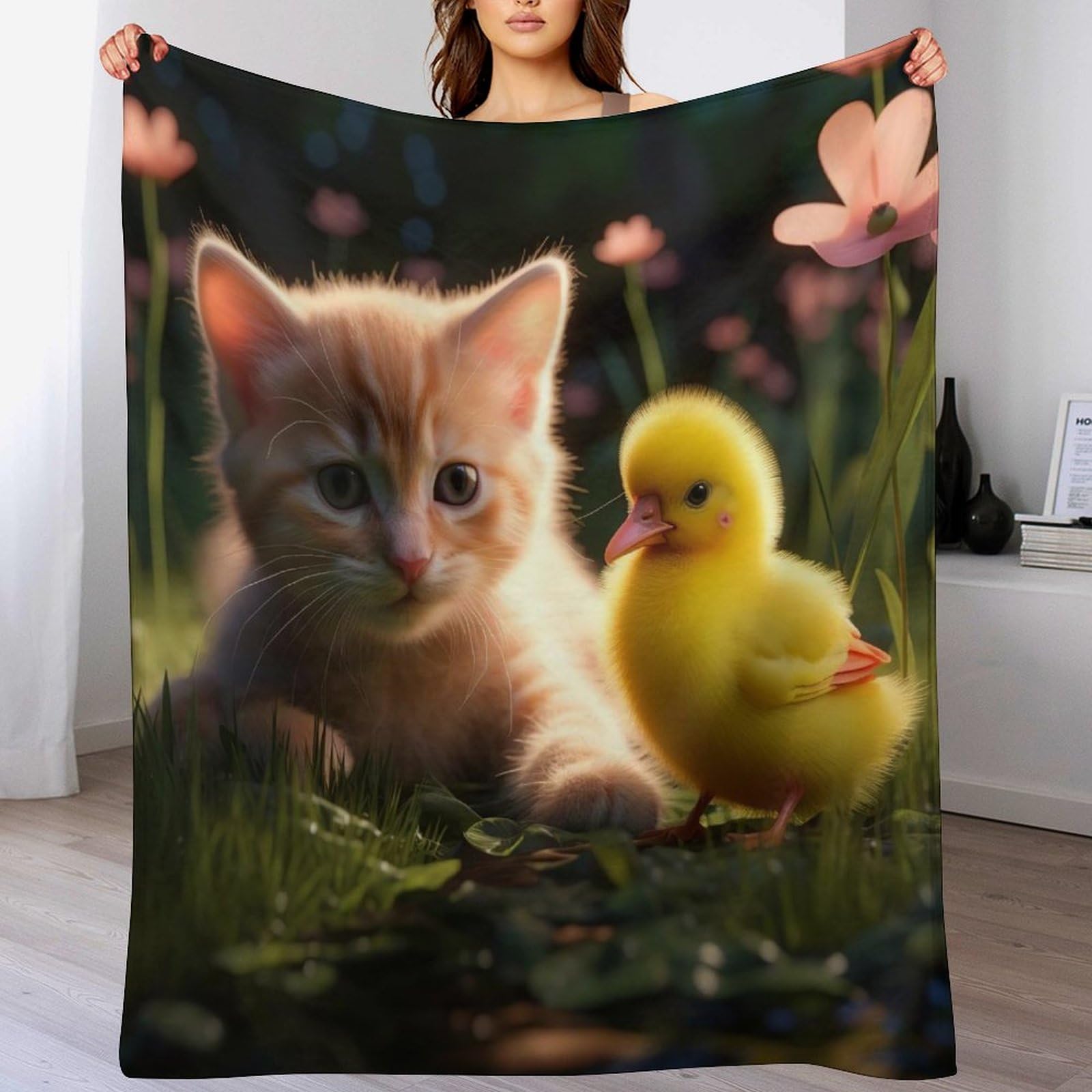 Couverture Chat Flannel Polaire : Plaid Anti-Froid 100x130cm pour le Salon