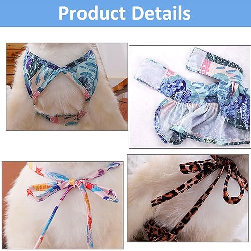 Miniatura 4 de Traje de baño de bikini para perro, vestido de verano para cachorros, ropa de playa, disfraz de gato para cachorro, perro y gato (M, leopardo marrón)