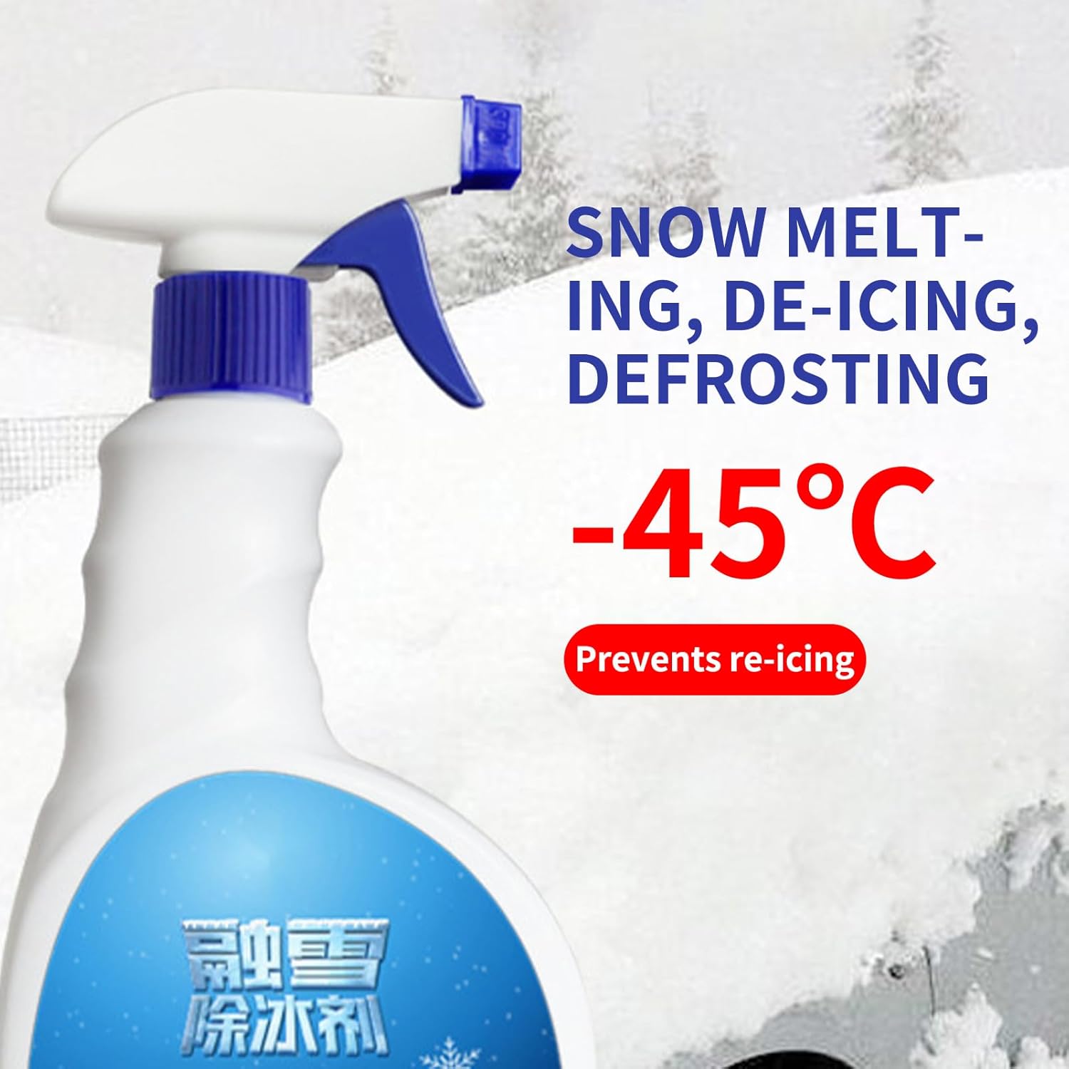 Windshield Snow Removal Spray,500ml Auto Liquid Melter,Winter Windshield Deicer Spray | for Trucks SUVs Auto Vehicle Winter Driving Outdoor Camping Picnic