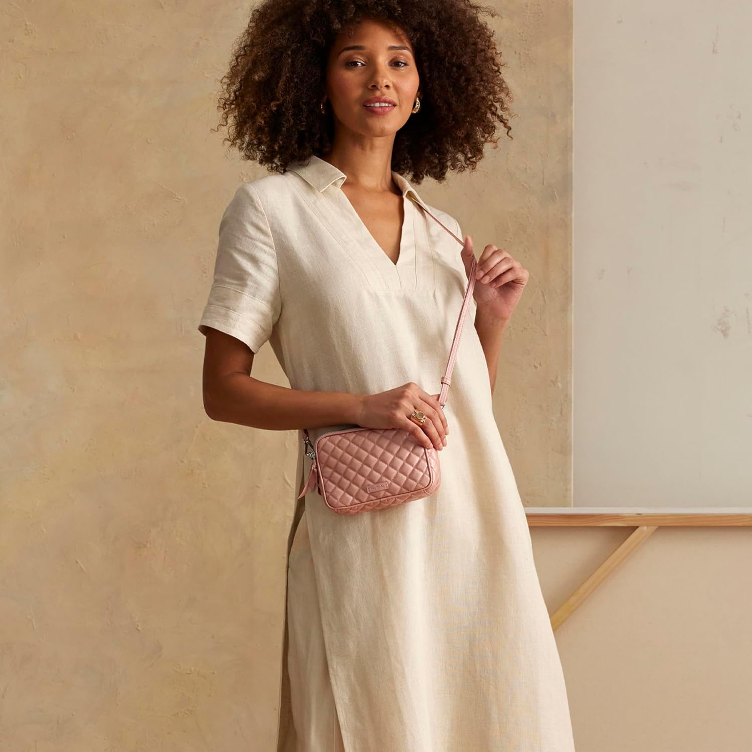 Vera Bradley Womens Cotton Mini Evie Crossbody Purse