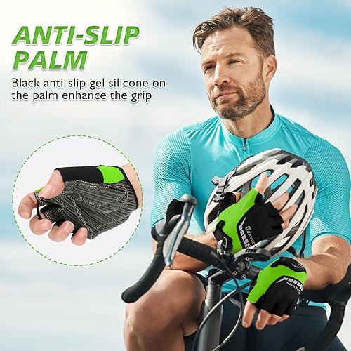 Miniatura 5 de Guantes de ciclismo con almohadilla absorbente de golpes, agarre extra, ajuste flexible, peso ligero, transpirable para hombres y mujeres ciclismo