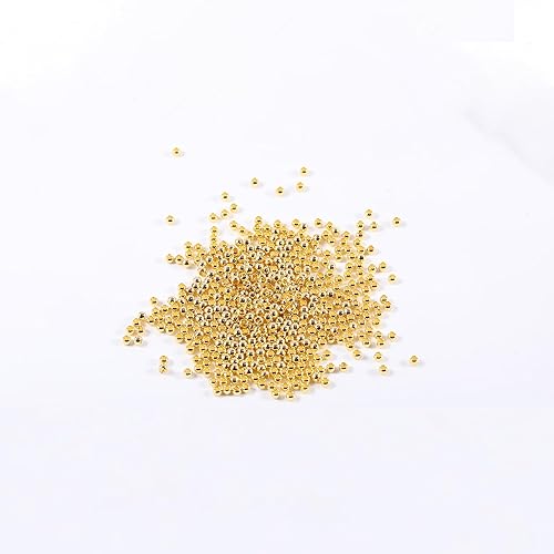 Miniatura 8 de 200 cuentas espaciadoras doradas de 0.157 pulgadas para hacer pulseras, cuentas redondas pequeñas de oro para hacer joyas y manualidades