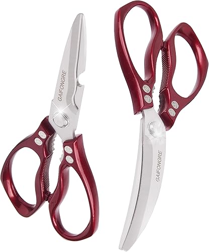 GAIFONGRE Heavy duty kitchen scissors 2-pack,High Stainless Steel sharp blade,Di