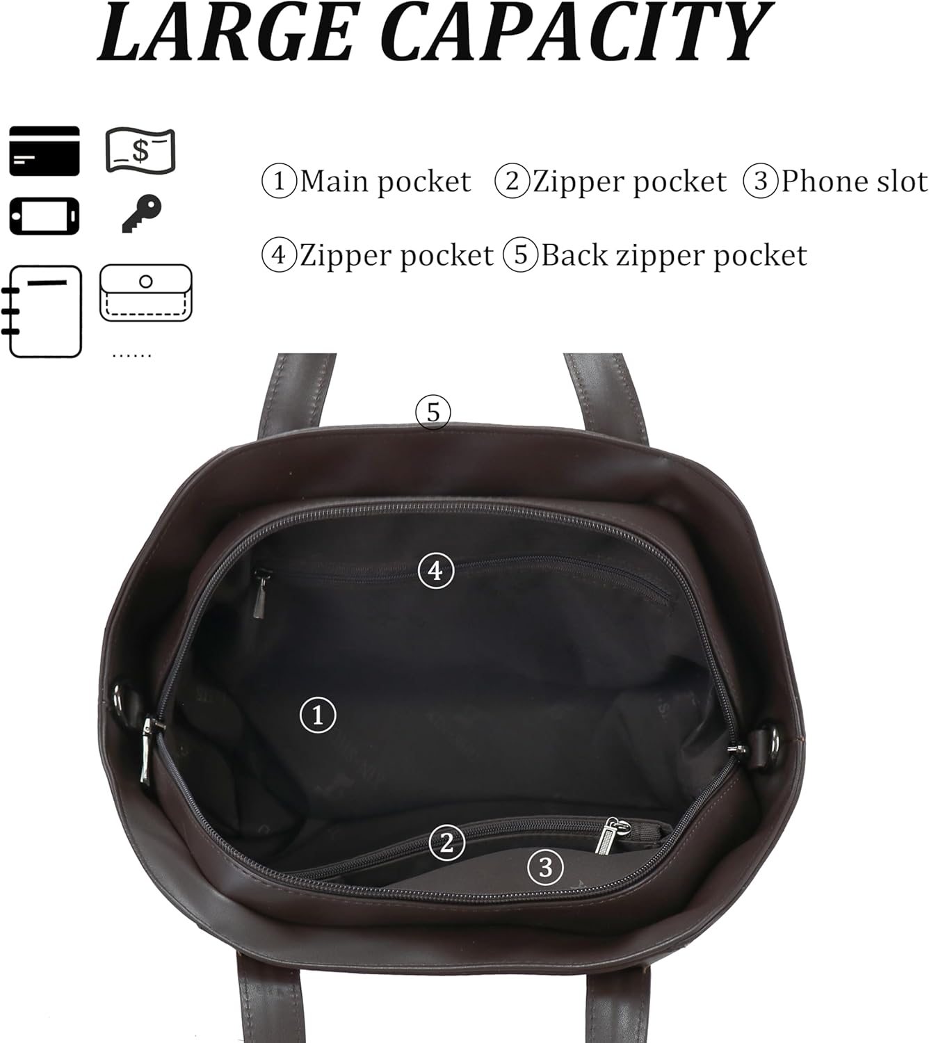 Crossbody Bag for Women Shoulder Tote Bag Medium Satchel Vintage Embossing - Image 3