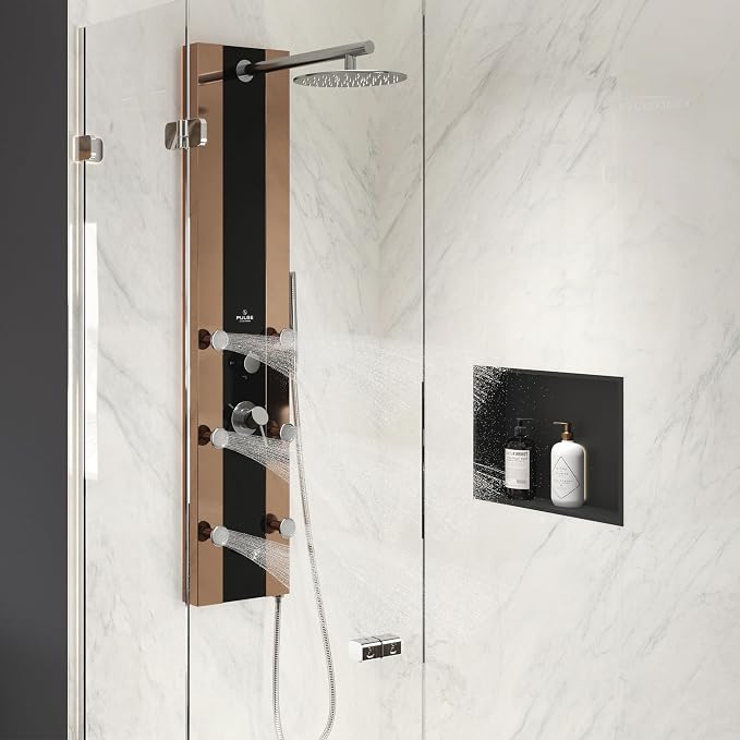 Panel de ducha Rio ShowerSpa con cabezal de lluvia 10" negro miniatura 2