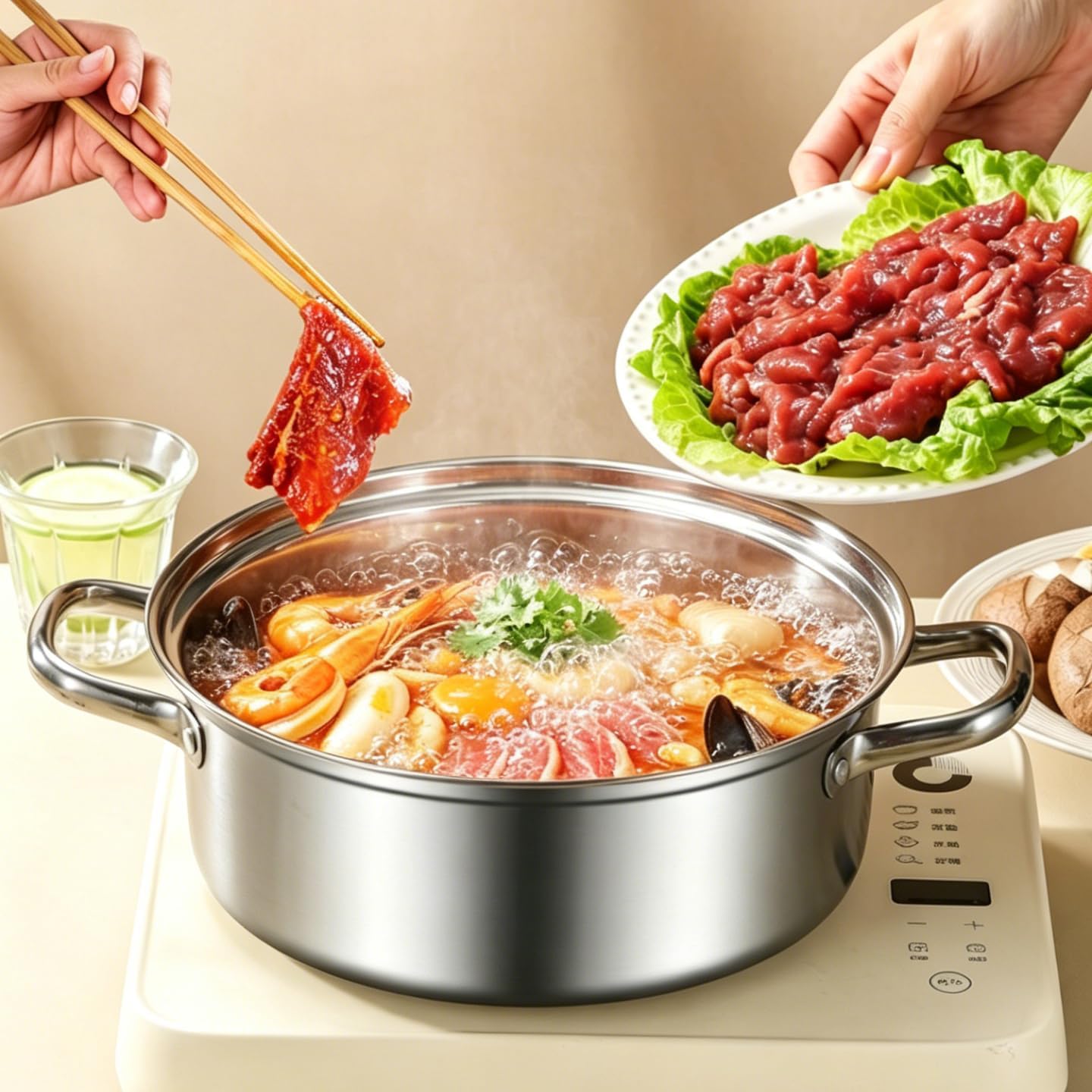 Stainless Steel 304 Saute Pan, Tri-Ply Braiser Pan, Deep Frying Pan, Induction Compatible (11.8 inch, Single pot)
