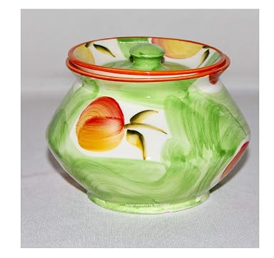 SPHINX Handmade Pottery Serving CeramicHandi/Bowls/Ceramic Container for dining table (Height with lid approx. 10 cms/4 Inches)- Check size images/details carefully before placing order- 1 piece (Green)