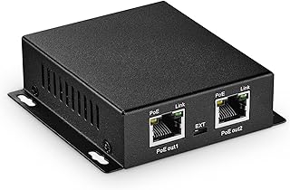 MokerLink 3 Ports Gigabit PoE Passthrough Switch, IEEE 802.3af/at PoE Repeater, 100/1000Mbps, 1 PoE in 2 PoE Out, Wall Mount, PoE Extender/Injector/Network Extender Three in one