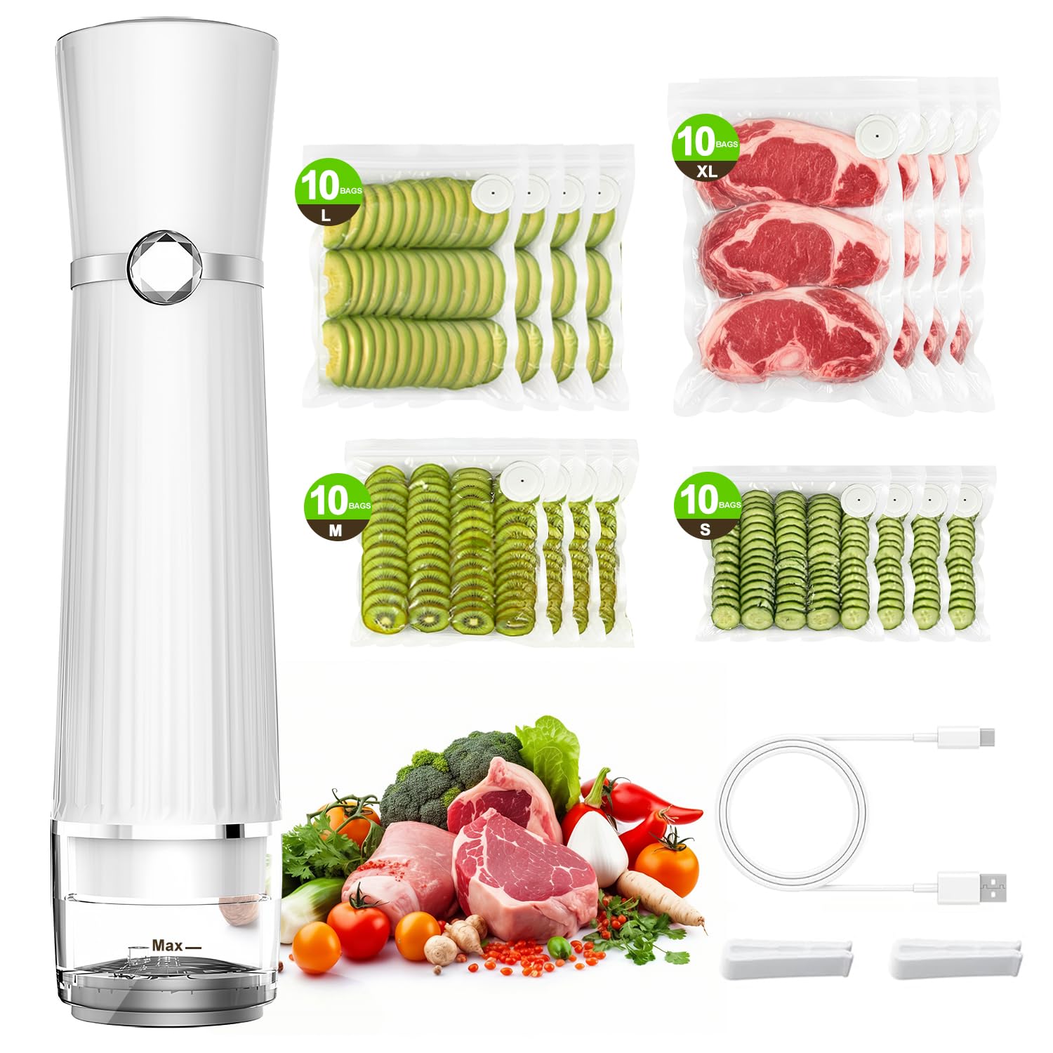 Jexqizy 80KPa Handheld Vacuum Sealer