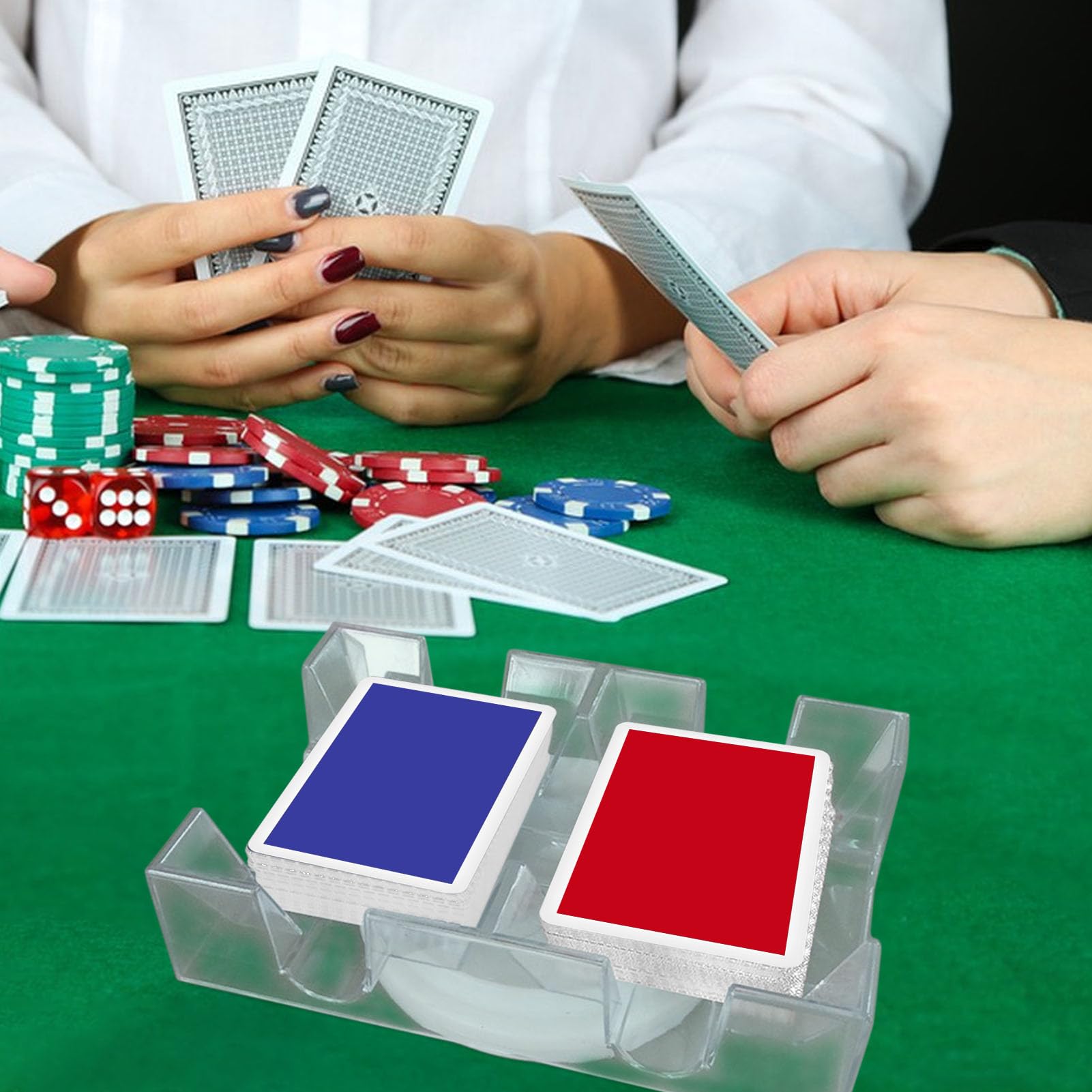 Bandeja de Cartas – Bandeja Transparente para Cartas | Soporte para Cartas de baraja con Base giratoria, Accesorio práctico y Resistente para Mesa de, Organizador de Juegos de para el