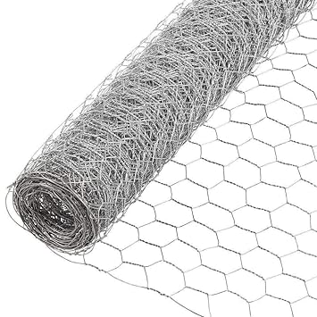 NITIN Wires & Meshes Galvanised Chicken Poultry Wire / Wirenetting Thin Mesh with Hexagonal Shape Fence - 3.6 Feet X 15 Metres